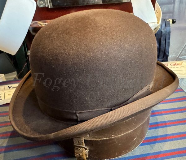 Vintage BROWN Dunn & Co Bowler Hat Size 7" Immaculate (DB7) - Image 4
