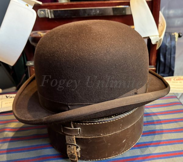 Vintage BROWN Dunn & Co Bowler Hat Size 7" Immaculate (DB7) - Image 8
