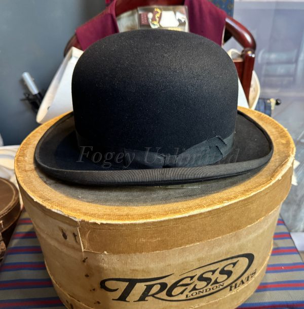 Vintage Battersby Bowler Hat Size 7 1/8" with Tress Hats Box (TR718) - Image 7