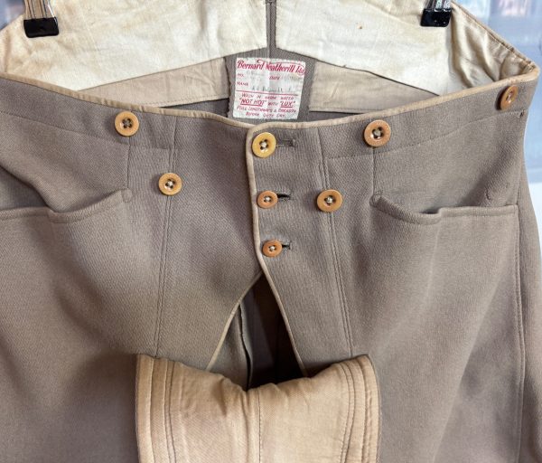 Vintage Bernard Weatherill 1938 Bespoke Fall Front Breeches. High waist, Heavyweight. Waist 34"/86cm. (BWB38) - Image 7