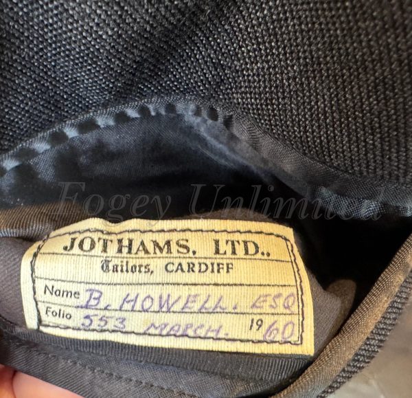 Vintage 3 Piece Bespoke Heavyweight Suit Dated 1960. Jothams Cardiff 38C/35W/31.5L (PKJTH) - Image 20
