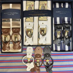 Set of 3 Replacement Junctions and Runners /Button ends  or Clips for Braces/Suspenders by Albert Thurston