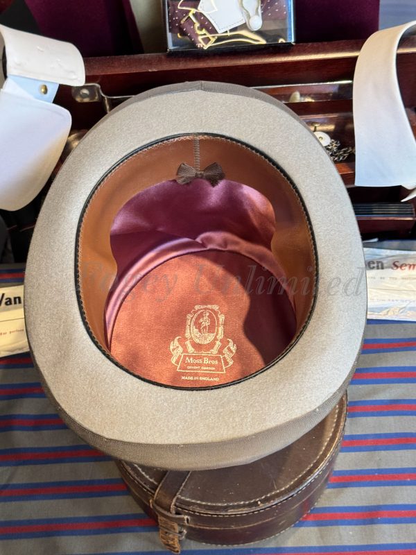 Vintage Grey Top Hat by Moss Bros Size 7 1/4" (MS714) - Image 6