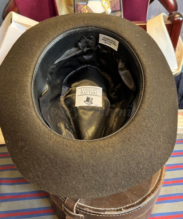 Vintage Dark Brown Trilby Hat by London Hatters. Size 7 1/4"approx (Ref:LH714) - Image 7