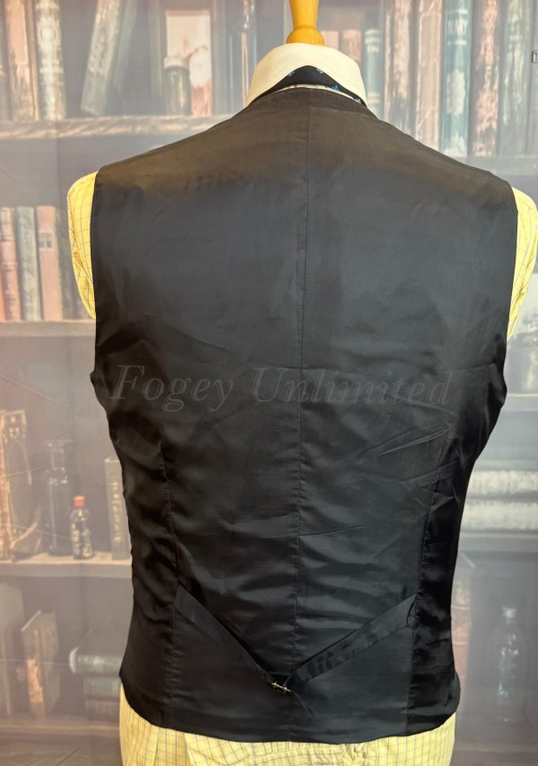Vintage Navy Check Waistcoat/Vest Chest 40"/102cm  (WCSF) - Image 4