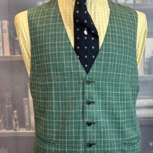 Vintage Green Check Waistcoat/Vest Chest 42"/107cm  (WCSB)