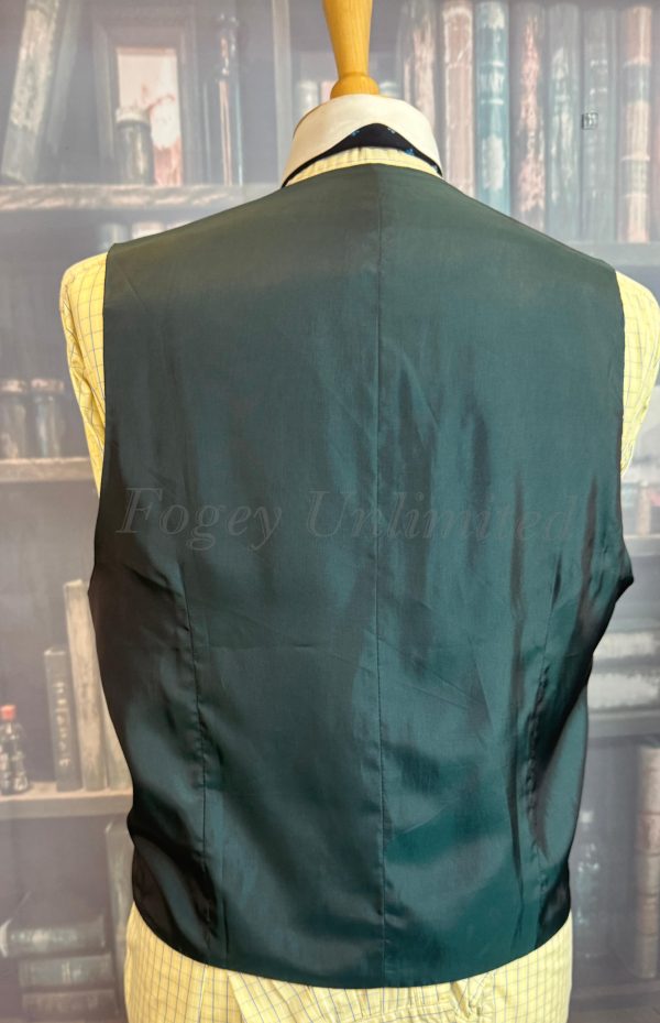 Vintage Green Check Waistcoat/Vest Chest 42"/107cm  (WCSB) - Image 3