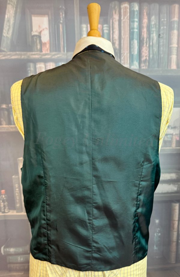Vintage Green Check Waistcoat/Vest Chest 42"/107cm  (WCSB) - Image 4