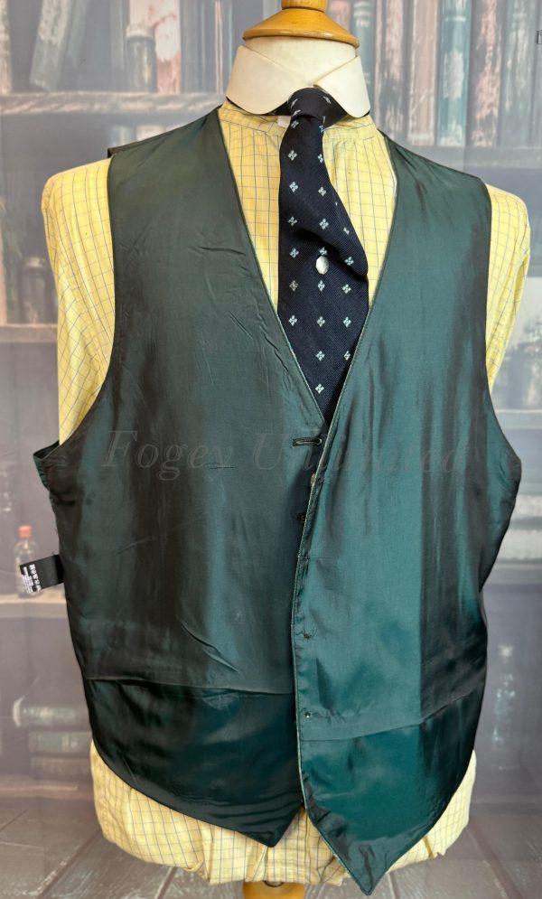 Vintage Green Check Waistcoat/Vest Chest 42"/107cm  (WCSB) - Image 5