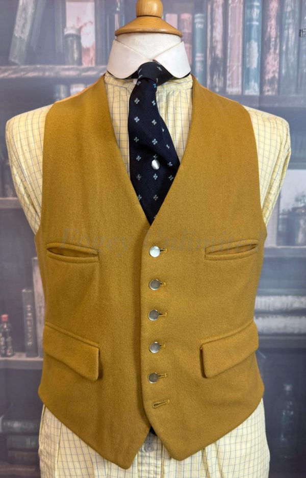 Vintage Mustard Wool Doeskin Waistcoat/Vest Chest 38"/97cm  (WCG38)