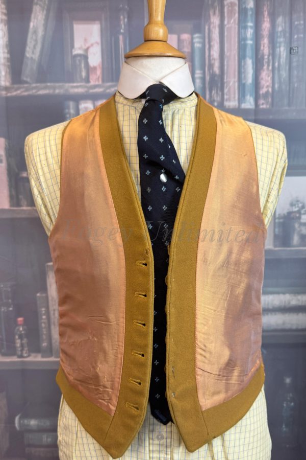 Vintage Mustard Wool Doeskin Waistcoat/Vest Chest 38"/97cm  (WCG38) - Image 5