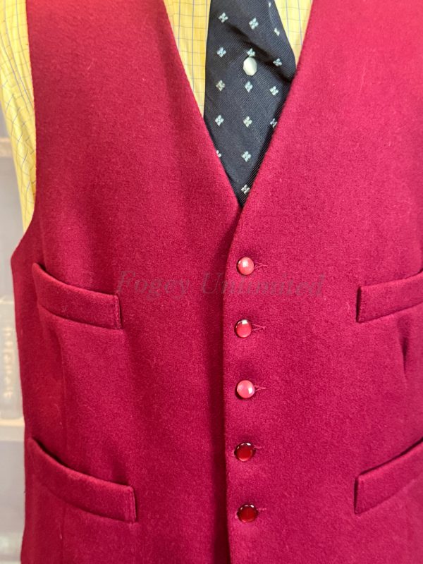 Vintage Gurteen Burgundy Doeskin Wool Waistcoat/Vest. Chest  42"/107cm (Ref:GRT42B) - Image 3