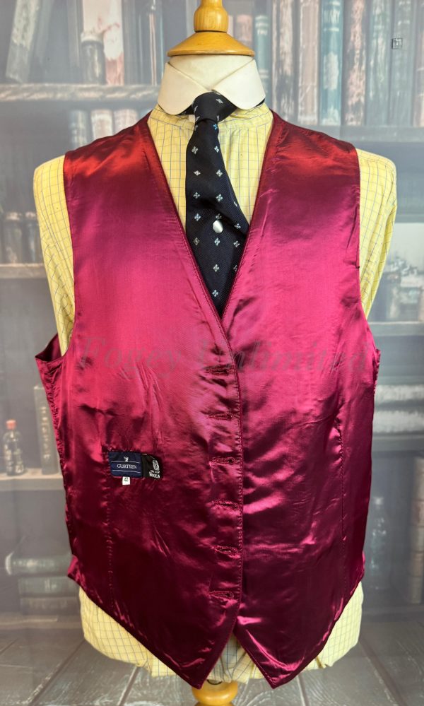 Vintage Gurteen Burgundy Doeskin Wool Waistcoat/Vest. Chest  42"/107cm (Ref:GRT42B) - Image 7