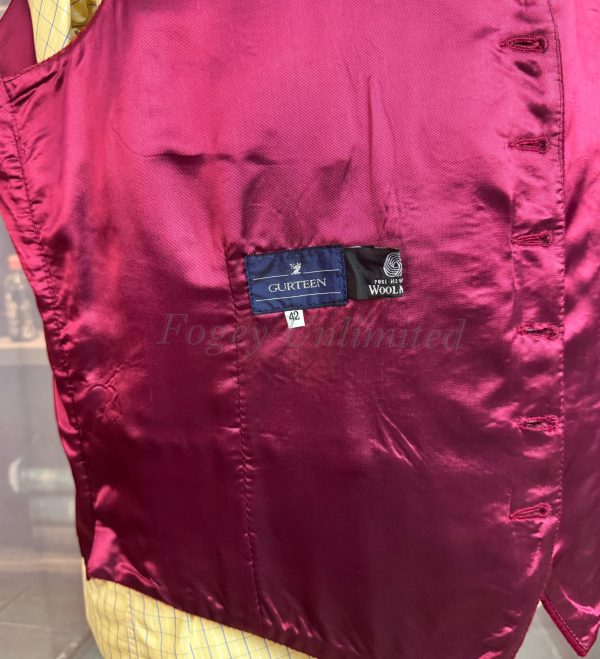 Vintage Gurteen Burgundy Doeskin Wool Waistcoat/Vest. Chest  42"/107cm (Ref:GRT42B) - Image 8