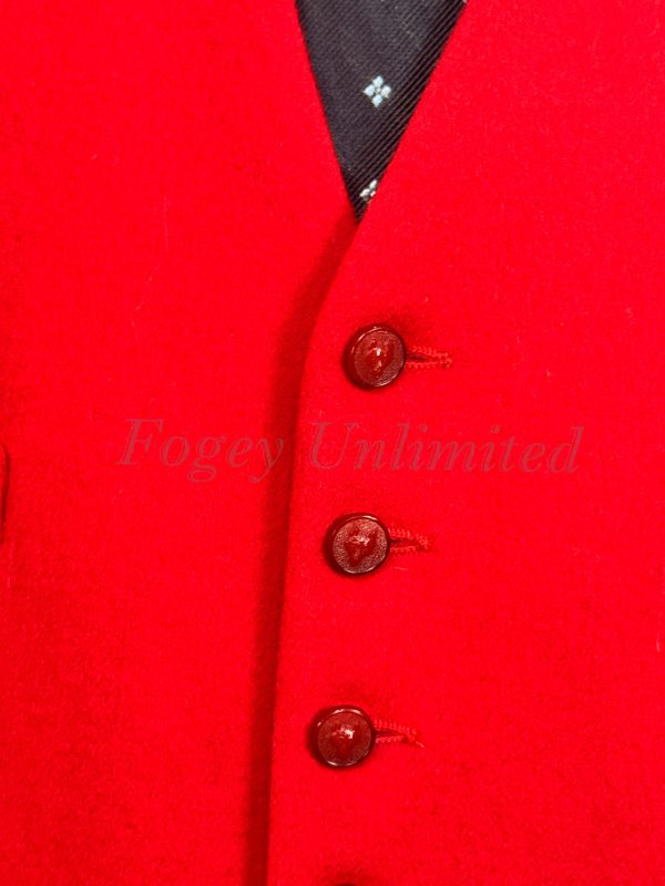 Vintage Gurteen Poppy Red Hunt Doeskin Wool Waistcoat/Vest. Chest  42"/107cm (Ref:WCSC) - Image 3