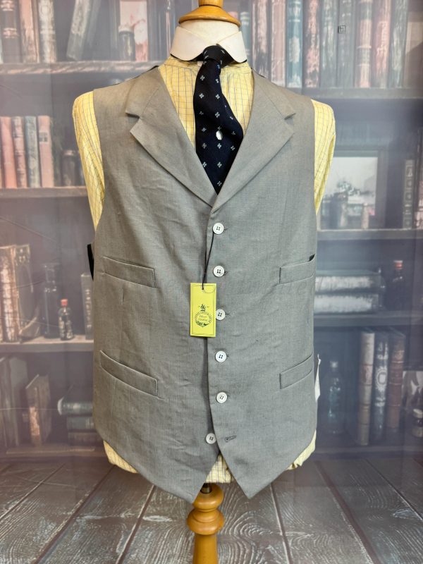 Pakeman Catto Carter Dove Grey Linen Waistcoat/Vest Morning Dress Formal Attire 42"/107cm chest (Ref:WCSA) NWT