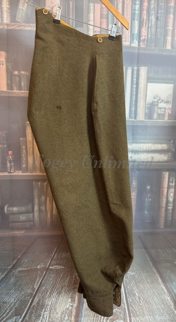 Vintage Green Military Motorcycle Breeches Jodhpurs. Heavyweight W32"/81cm (Ref:FAR32) - Image 2