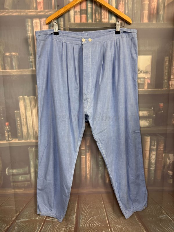 Rare Ankle length Cotton Underpants. Yoke Front Brace Tapes waist:37"/94cm (Ref:BL37)