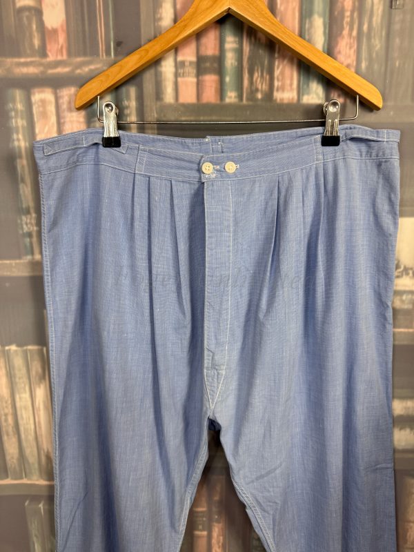 Rare Ankle length Cotton Underpants. Yoke Front Brace Tapes waist:37"/94cm (Ref:BL37) - Image 3