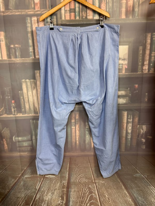 Rare Ankle length Cotton Underpants. Yoke Front Brace Tapes waist:37"/94cm (Ref:BL37) - Image 8