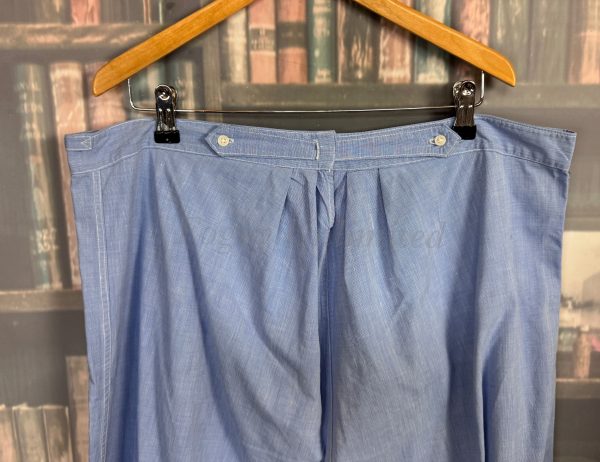 Rare Ankle length Cotton Underpants. Yoke Front Brace Tapes waist:37"/94cm (Ref:BL37) - Image 6