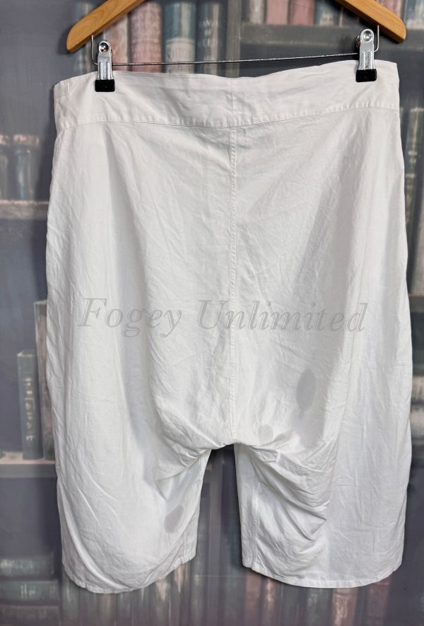 Rare Knee length Cotton Underpants. Yoke Front Brace Tapes waist:32"/81cm (Ref:WHT32) - Image 5