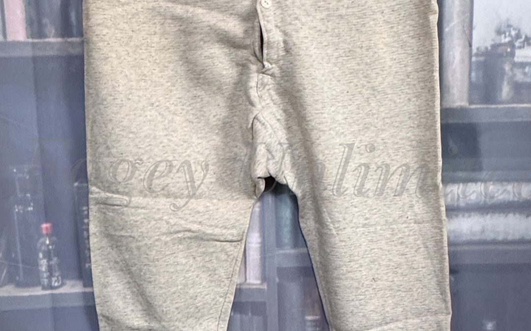 Vintage Long Johns . Grey Marl Wool. Button Fly German Waist 36″/92cm  (Ref: GRW36)
