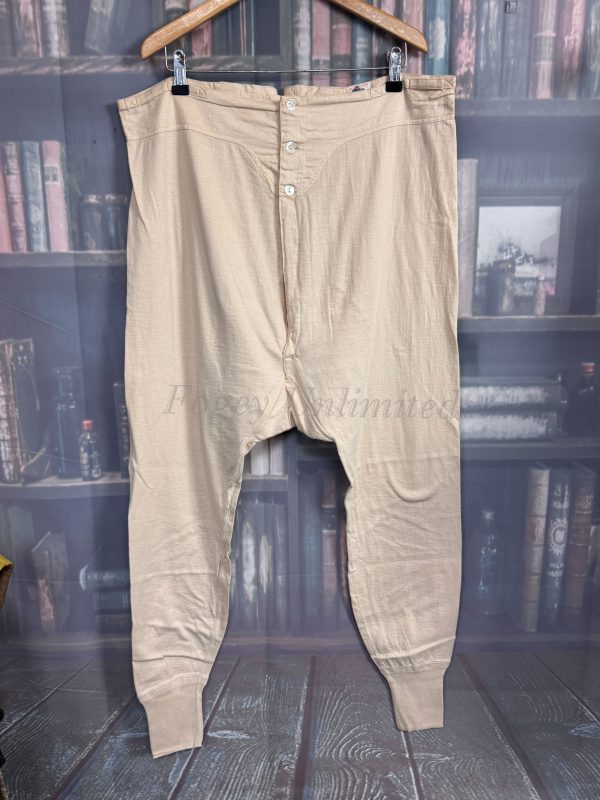 Vintage Heavy Wool Long Johns Brace Tapes, Yoke Front Ribbed Cuffs - Image 5