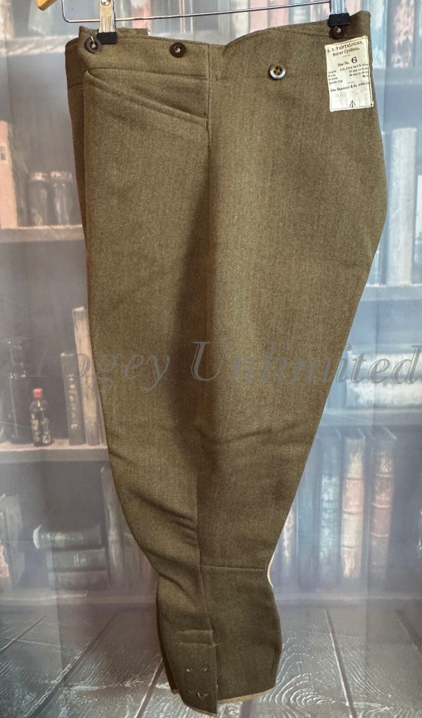 Vintage Green Military Motorcycle Breeches Jodhpurs. Heavyweight W34"/86cm (Ref:HM34)