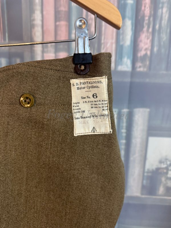 Vintage Green Military Motorcycle Breeches Jodhpurs. Heavyweight W34"/86cm (Ref:HM34) - Image 5