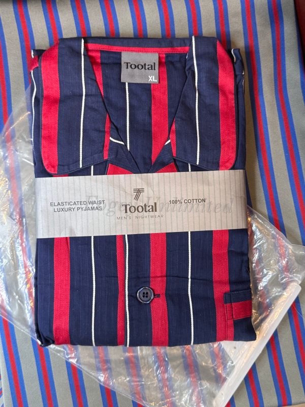 Traditional style Pyjamas. By Tootal 100% Cotton. Elastic waist