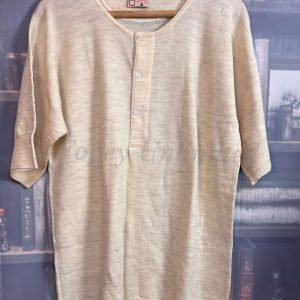 Vintage NOS Wolsey Heavyweight Wool 3 button Undershirt. Short Sleeve. Chest: 44" (WOL44)