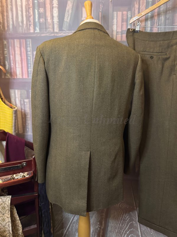 Vintage Bespoke Green Herringbone 3 Piece Suit 42"Chest /41waist. (Ref: CH89) - Image 14