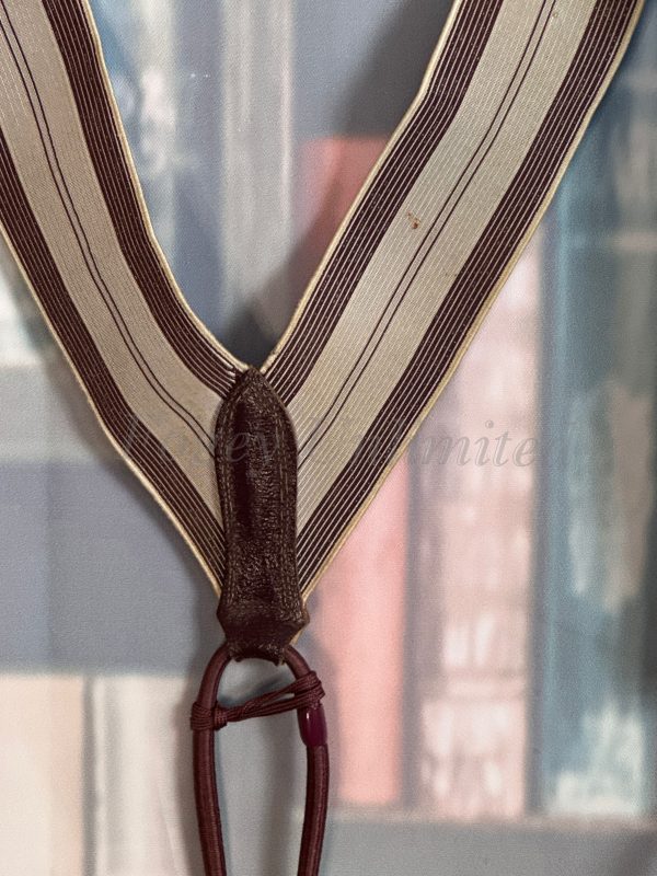 Vintage wide Elastic Trouser Braces (Suspenders)with Burgundy  elastic ends. Rare. Unusual (DRUNB) - Image 2