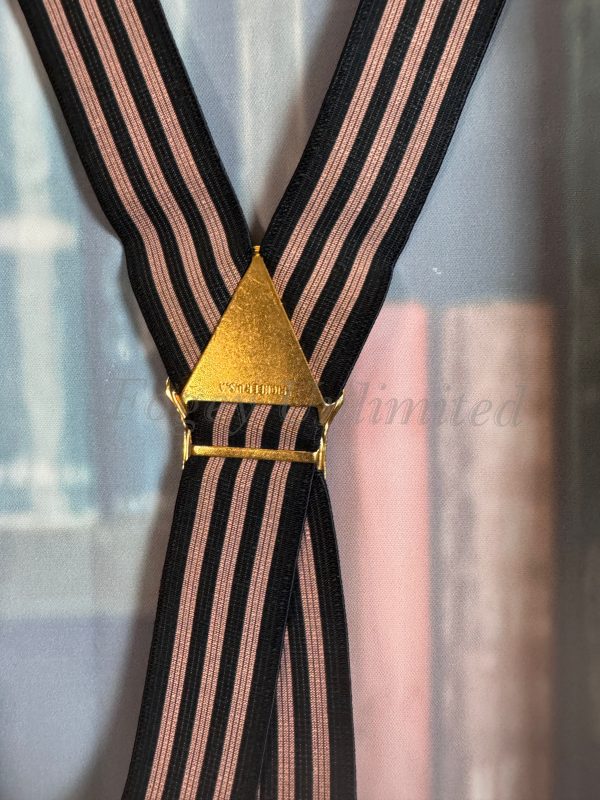 Vintage Pioneer Elastic Trouser Braces (Suspenders)with Tan leather ends. Rare. Unusual - Image 3