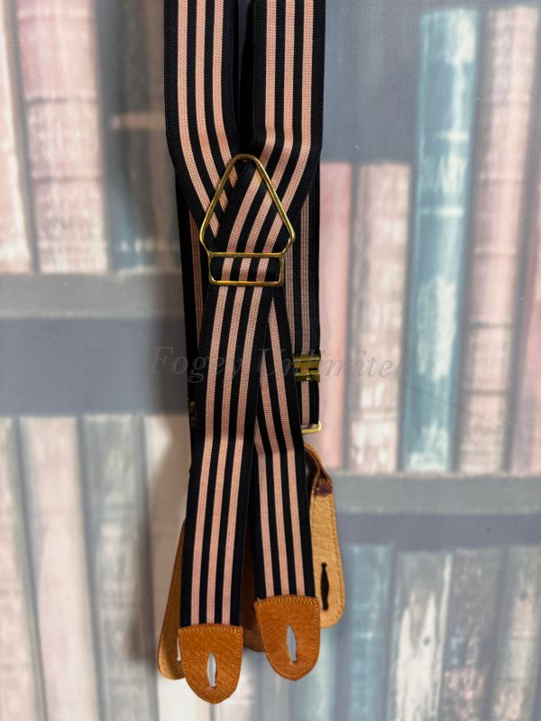 Vintage Pioneer Elastic Trouser Braces (Suspenders)with Tan leather ends. Rare. Unusual - Image 5