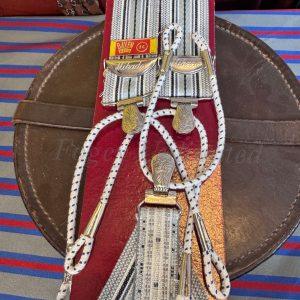 Vintage Baxen Mikado Elastic Trouser Braces (Suspenders)with Grey elastic  ends. Rare. Unusual (DRN2)