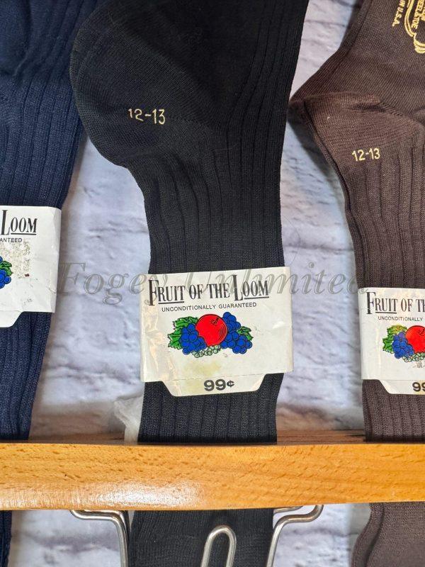 Wonderful Vintage Fruit of the Loom Ribbed Socks Cotton Size 10-12 - Image 3