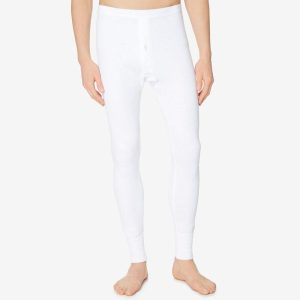 Sunspel Mens Thermal Long Johns White