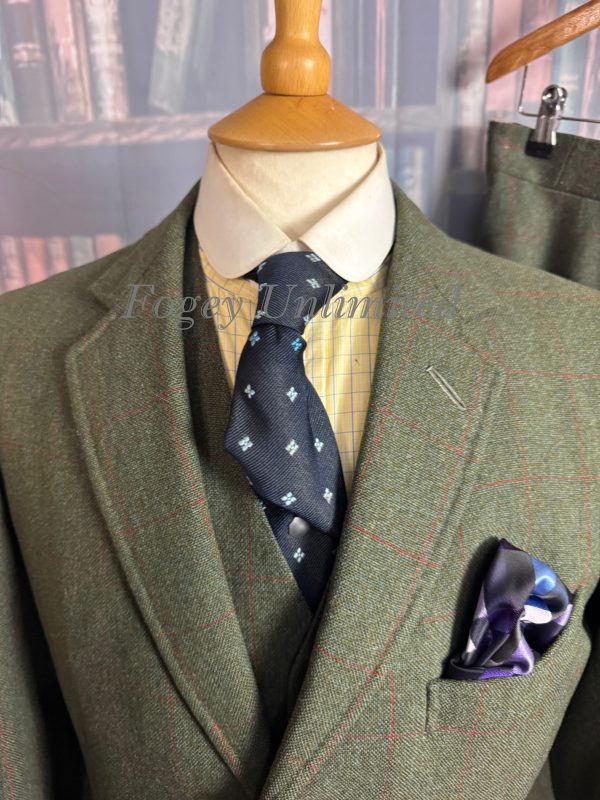 Vintage 1965 Bespoke Super Heavyweight Green Tweed Suit 38chest /34waist. (JCD38) - Image 4