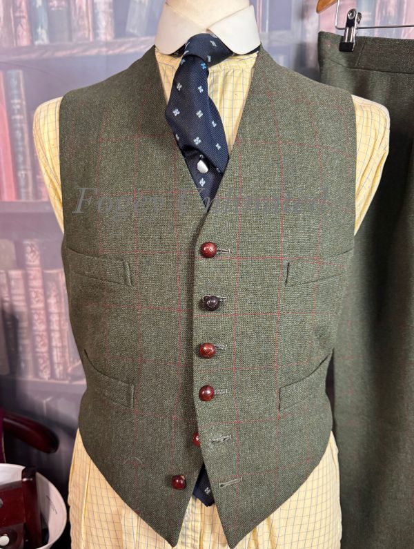 Vintage 1965 Bespoke Super Heavyweight Green Tweed Suit 38chest /34waist. (JCD38) - Image 8