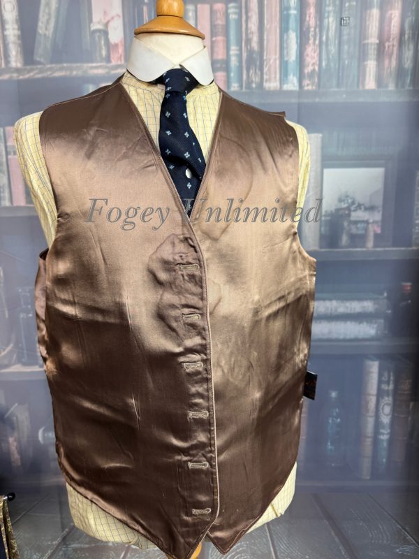 Vintage Dunn & Co Mushroom/Fawn Doeskin Wool Waistcoat/Vest. Chest  44"/112cm (Ref:DGLF44a) - Image 4