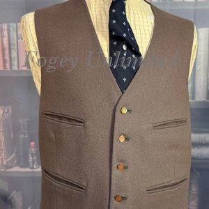 Vintage Dunn & Co Mushroom/Fawn Doeskin Wool Waistcoat/Vest. Chest  42"/107cm (Ref:DGLDN42)