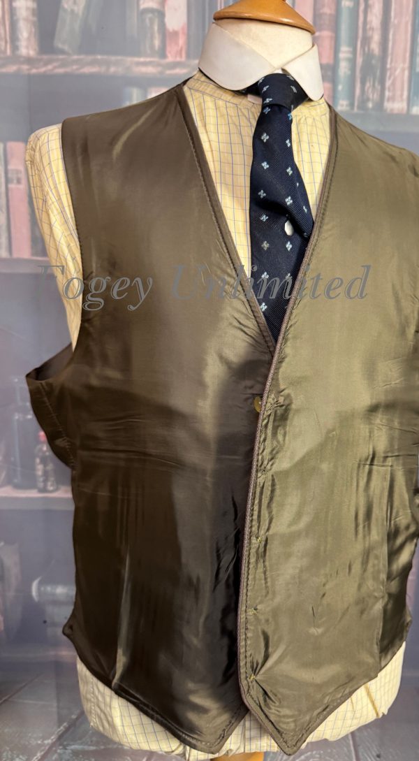 Vintage Dunn & Co Mushroom/Fawn Doeskin Wool Waistcoat/Vest. Chest  42"/107cm (Ref:DGLDN42) - Image 5