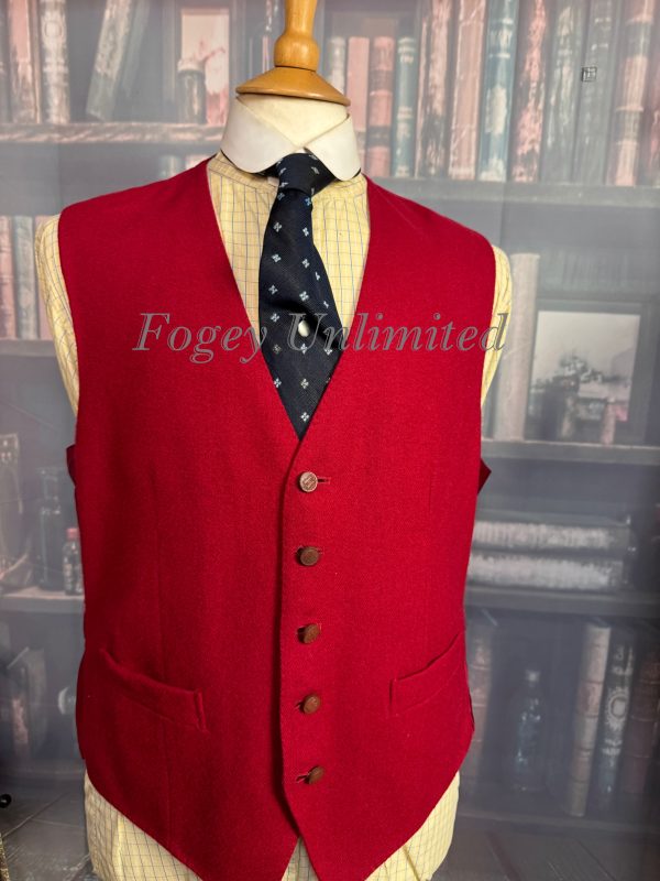 Vintage Daks Dusky Red Doeskin Wool Waistcoat/Vest. Chest  44"/112cm (Ref:DK44a)