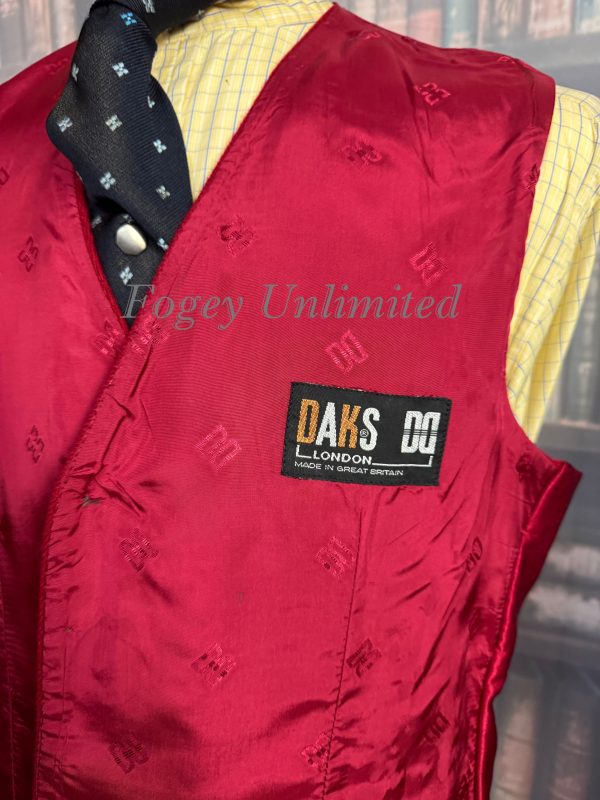 Vintage Daks Dusky Red Doeskin Wool Waistcoat/Vest. Chest  44"/112cm (Ref:DK44a) - Image 7
