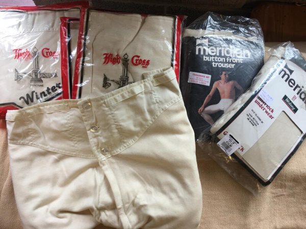 Vintage Heavy Wool Long Johns Brace Tapes, Yoke Front Ribbed Cuffs - Image 5