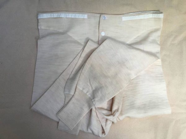 Vintage Heavy Wool Long Johns Brace Tapes, Yoke Front Ribbed Cuffs - Image 2