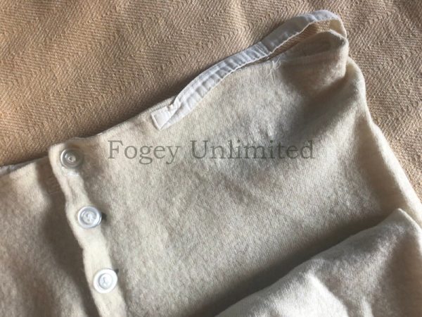 Vintage Heavy Wool Long Johns Brace Tapes, Yoke Front Ribbed Cuffs - Image 9