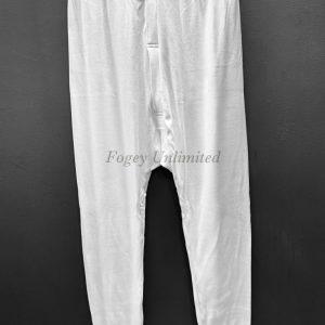High Cross Superwhite Combed Cotton Long Johns Elastic waist